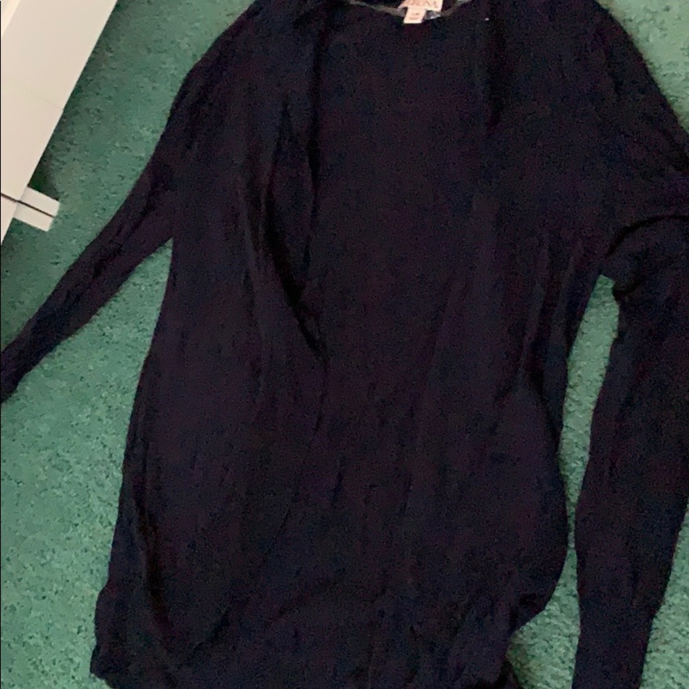 navy cardigan